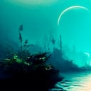 Ilustración creada con IA de un mundo acuático.