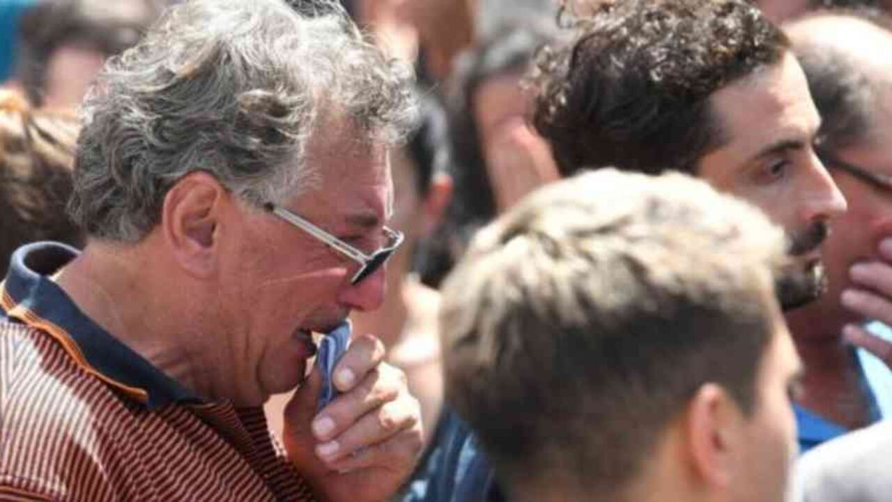 Horacio Sala durante el sepelio de su hijo el pasado mes de febrero.