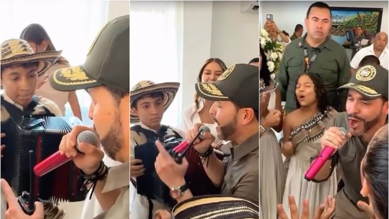 Abelardo De La Espriella junto al grupo de niños.