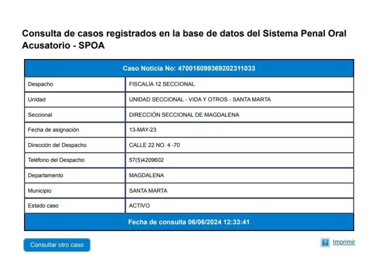 La denuncia de Pinedo sigue activo en la Fiscalía General de la Nación.