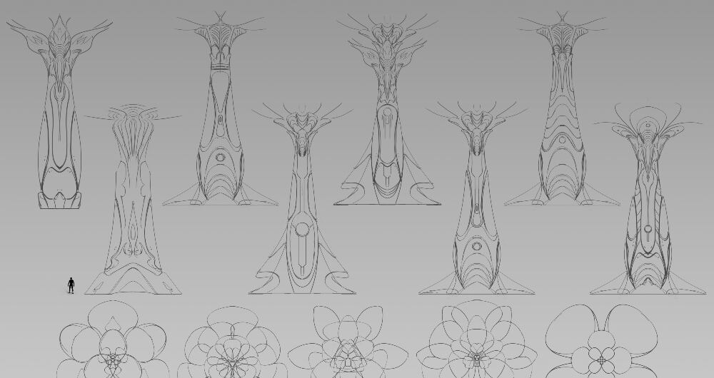 Bocetos del espacio para la imagen 'In Kephri's Light'.