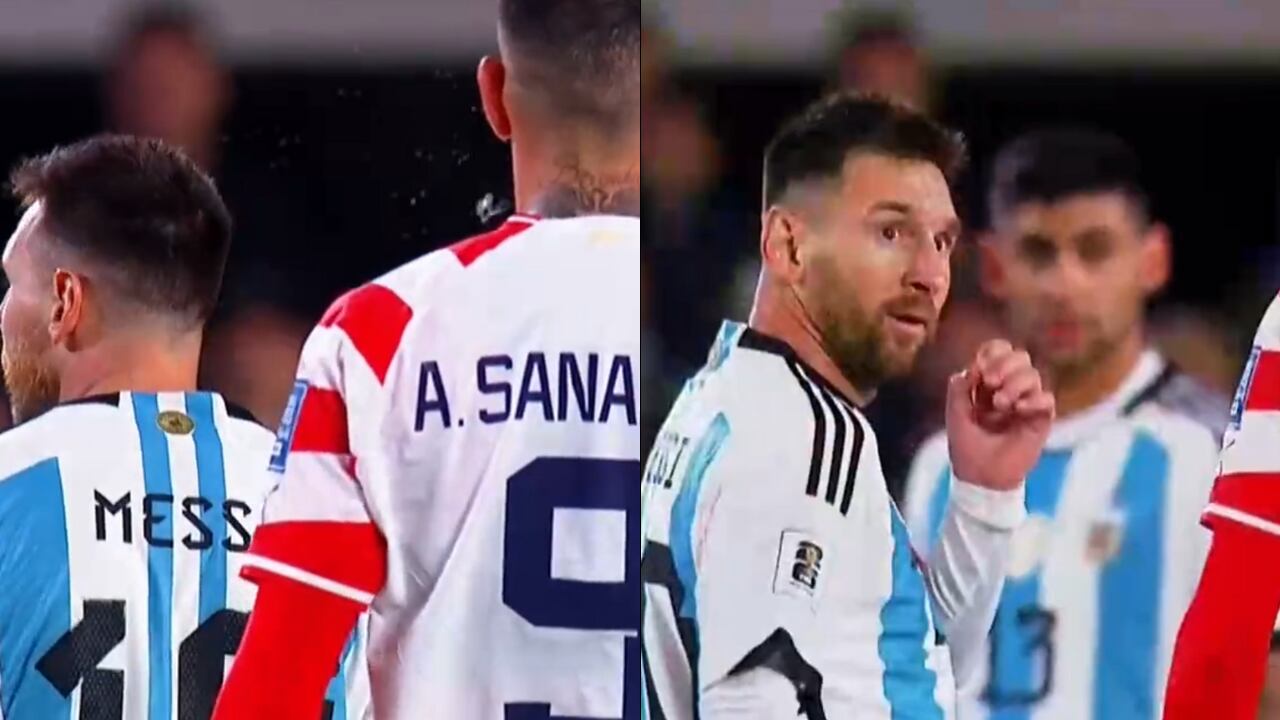 El escupitajo a Messi por parte de rival paraguayo.