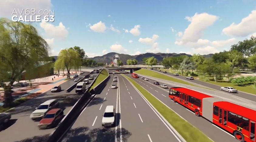 Así será la troncal de TransMilenio por la Avenida 68; ya iniciaron obras de construcción