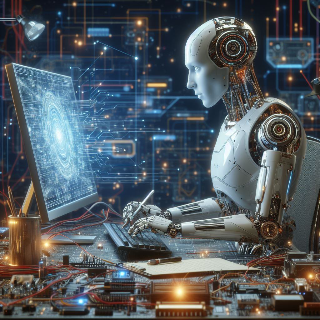 Robot navegando en internet.