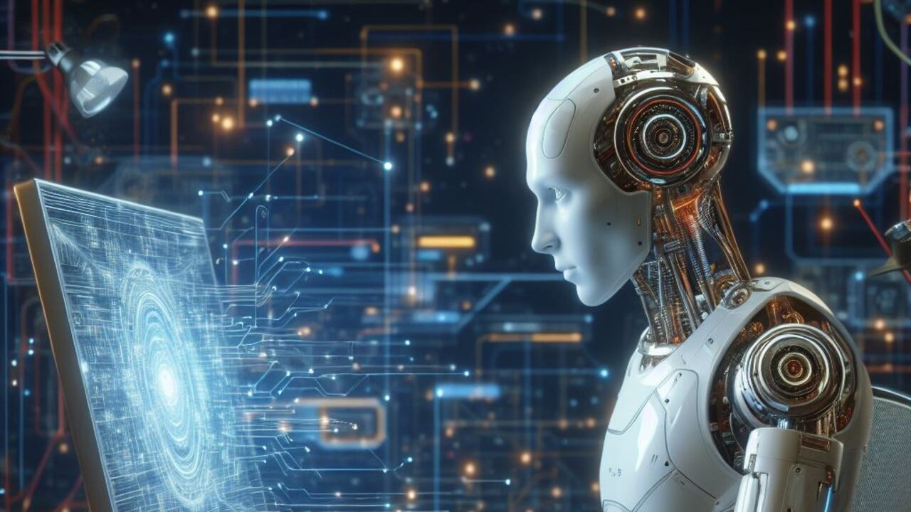 Robot navegando en internet.