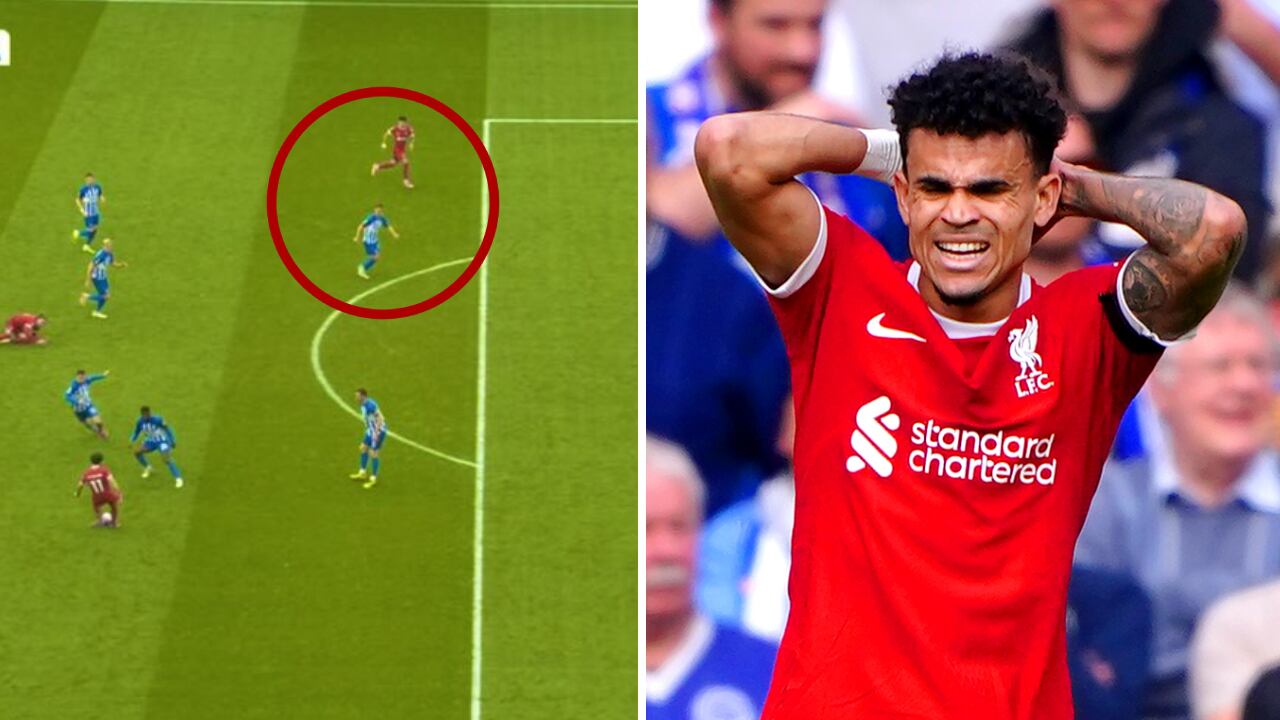 Luis Díaz y el gol que le anularon en el Liverpool vs. Brighton