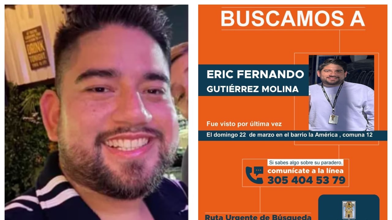 Eric Gutiérrez Molina, auxiliar de vuelo de American Airlines desaparecido en Medellín.