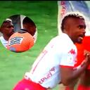 Fabián Viáfara tras ser amonestado de manera insólita por el juez Carlos Betancourt.