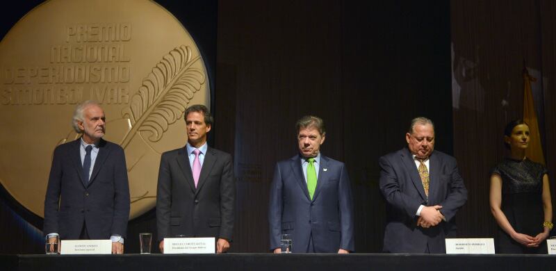 Ramón Andrés, Miguel Cortés, Juan Manuel Santos y Heriberto Fiorillo.