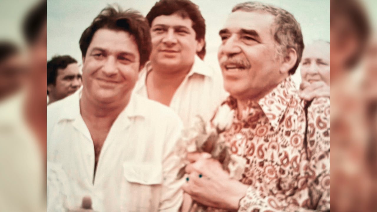 Darío Pavajeau con Gabriel García Márquez y Emiliano Zuleta Díaz.
