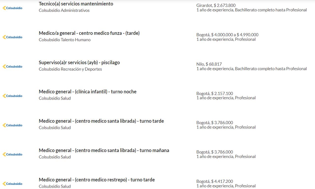 Colsubsidio tiene nuevas ofertas de trabajo, revíselas, ingresando al portal de empleos de Semana en: https://www.semana.com/empleos/