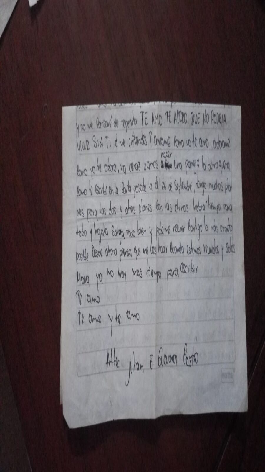 Carta del capitán Julián Guevara