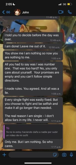 Chat indito entre Valentina Trespalacios y su feminicida John Nelson Poulos