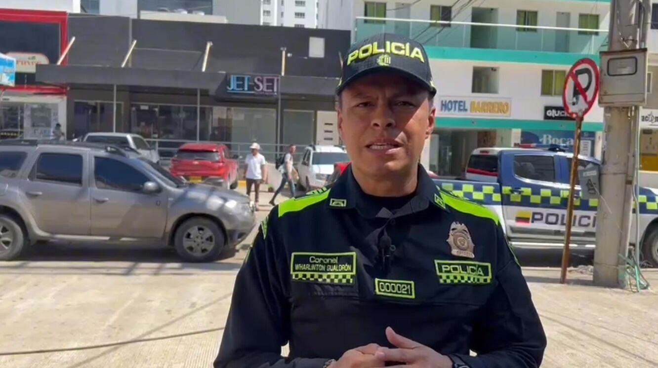 Coronel Wharlinton Iván Gualdrón, comandante de la Policía metropolitana de Cartagena.