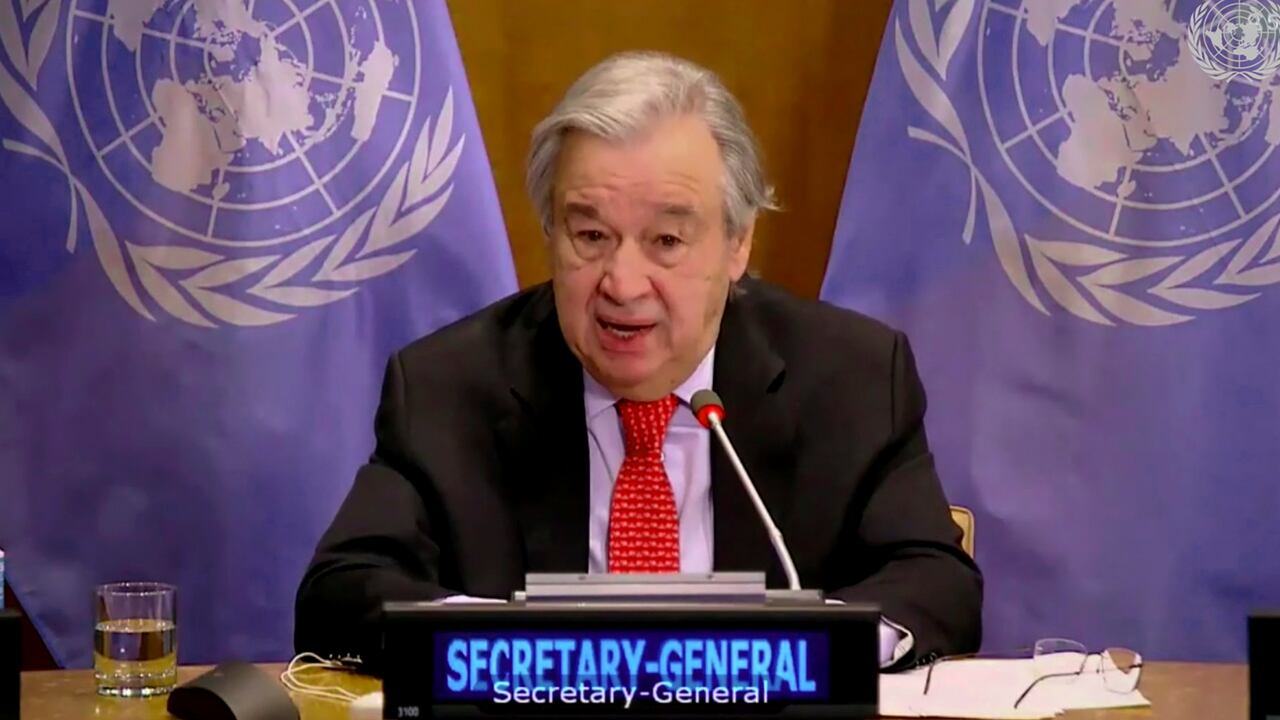 Antonio Guterres, secretario general de las Naciones Unidas. (UNTV, vía AP)