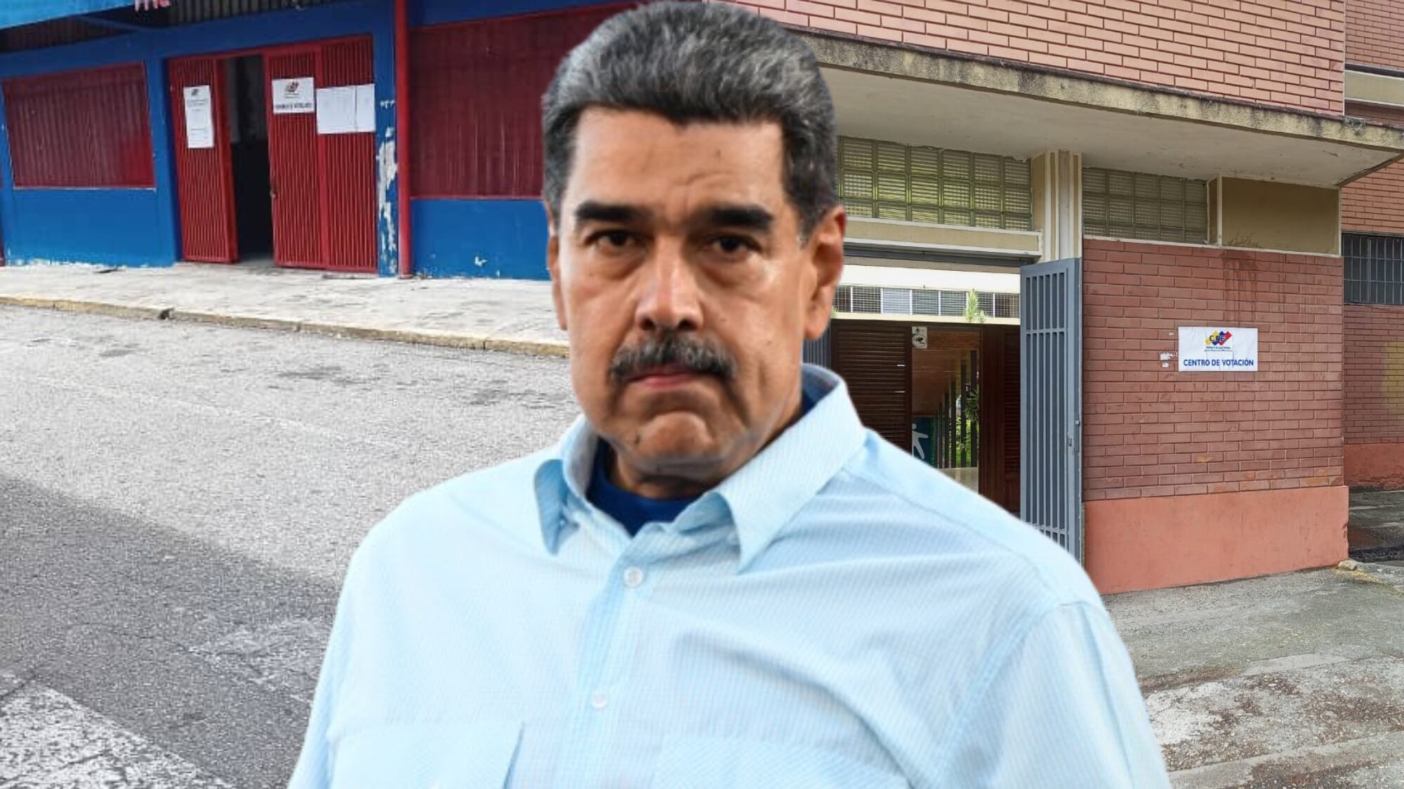 Nicolás Maduro y puestos de votación en Venezuela