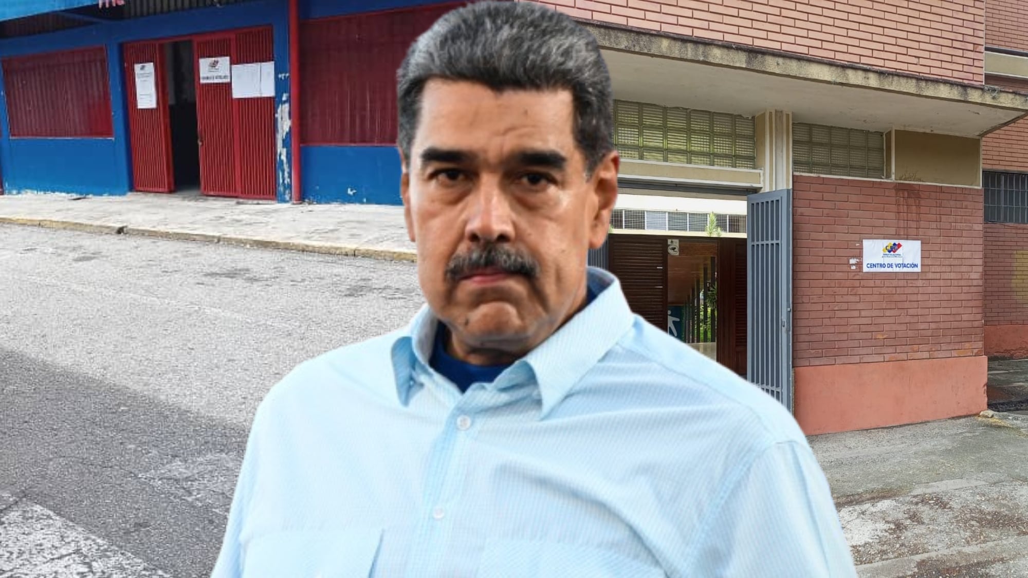 Nicolás Maduro y puestos de votación en Venezuela