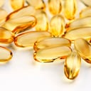 Close up shot with shallow depth field of health supplement oil capsules