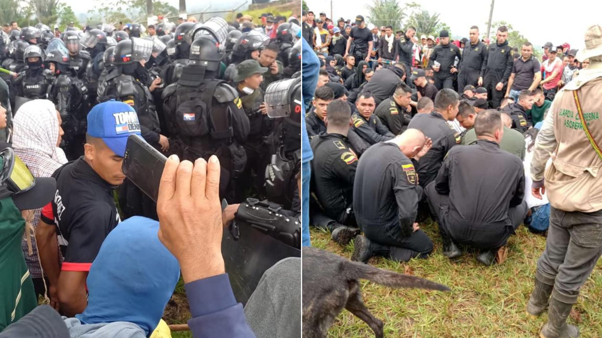 Enfrentamientos entre campesinos y miembros la fuerza pública en San Vicente del Caguán, Caquetá.