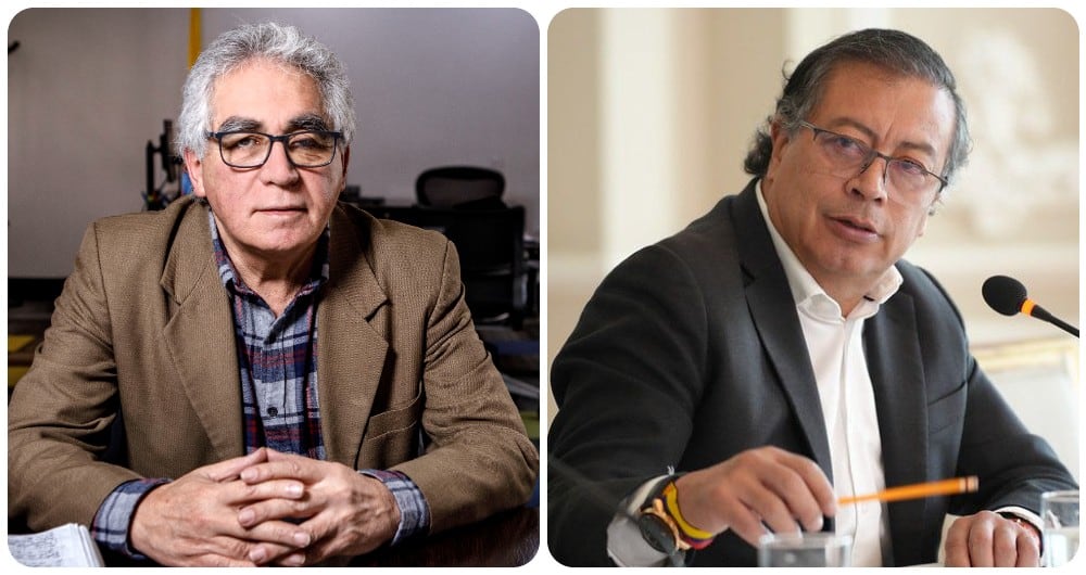 Director de la UNP, Augusto Rodríguez, y el presidente Gustavo Petro.