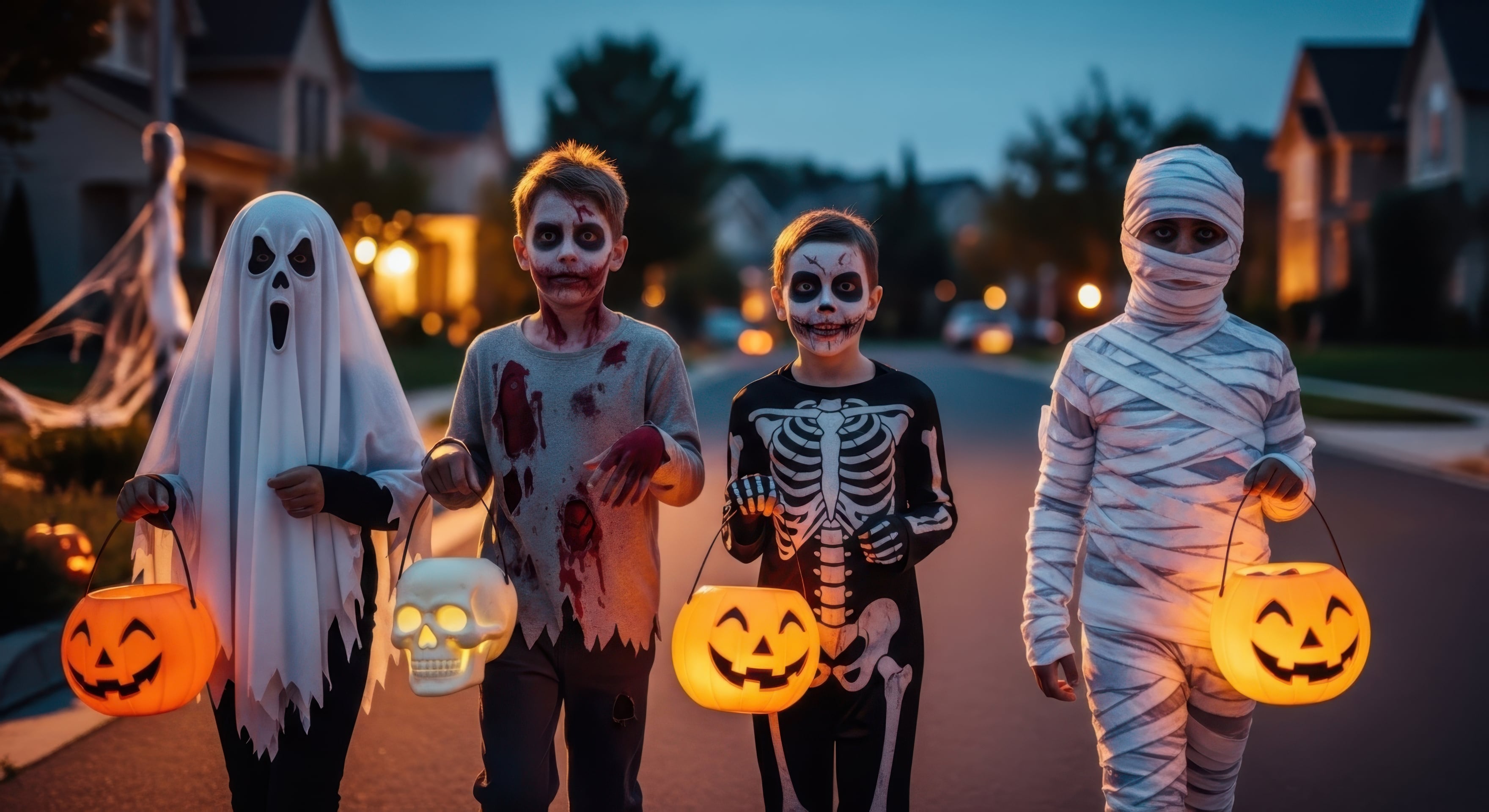 Durante la noche del 31 de octubre, millones de niños salen disfrazados a pedir dulces casa por casa.