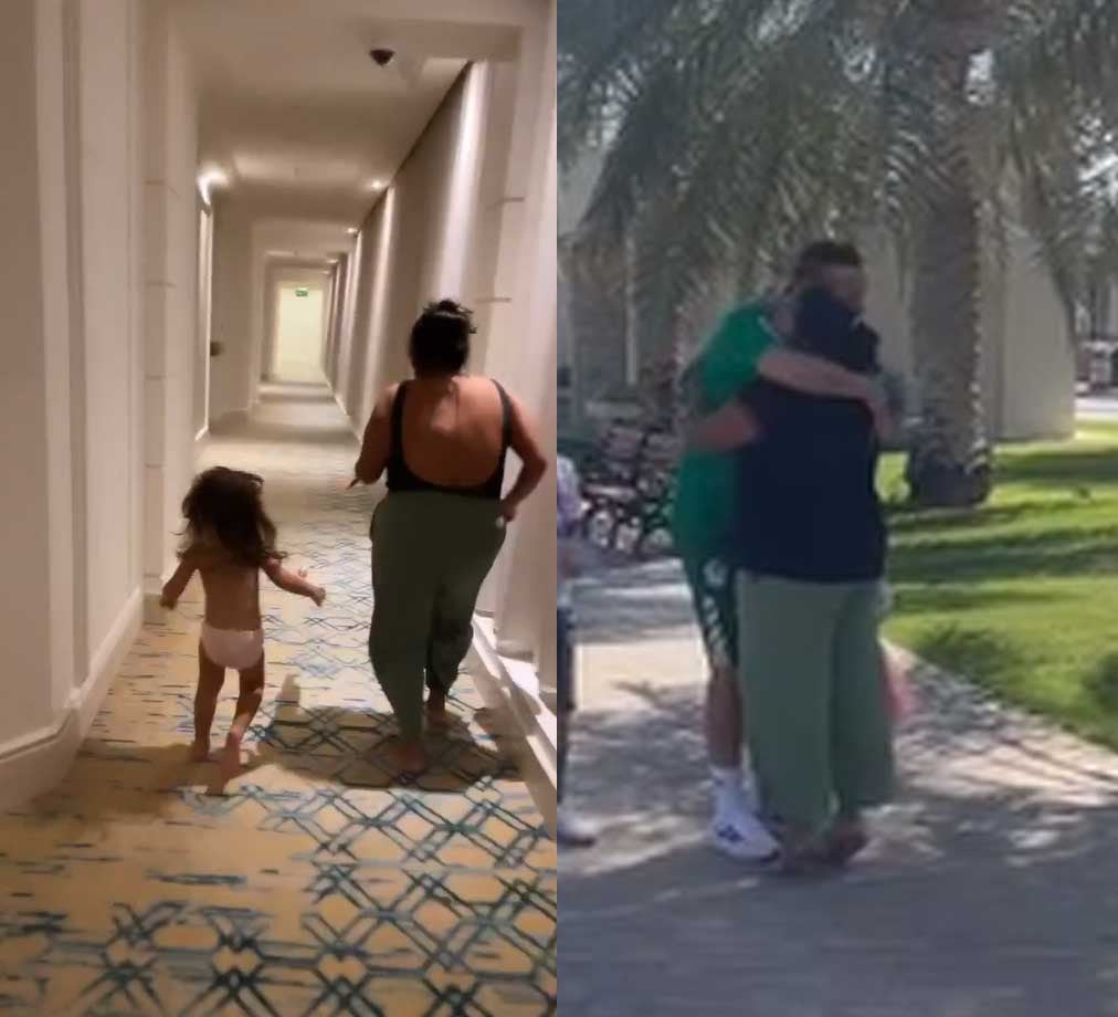 Andrés Guardado, jugador de fútbol, junto a su esposa Sandra de la Vega, sus hijos y Ushi, su niñera.