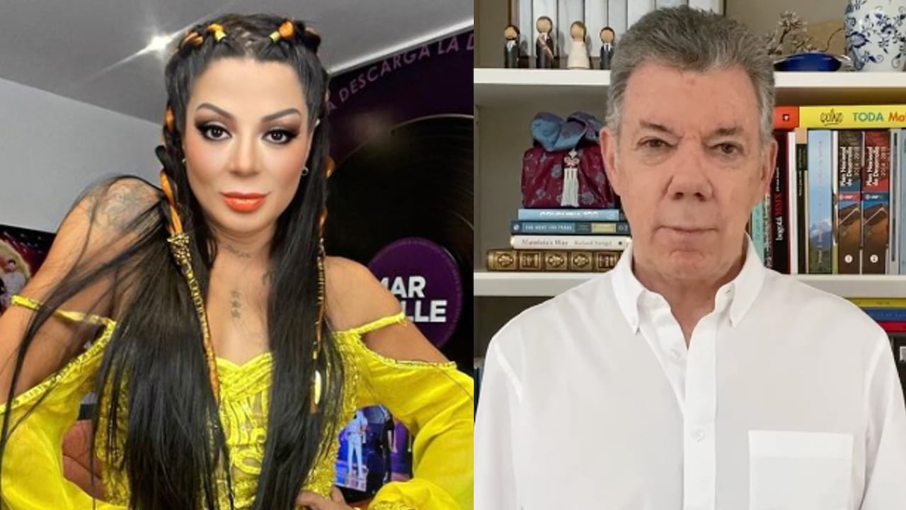 La cantante citó de forma implícita al expresidente en sus trinos. Fotos: Instagram @marbelle.oficial - @juanmanuelsantos.
