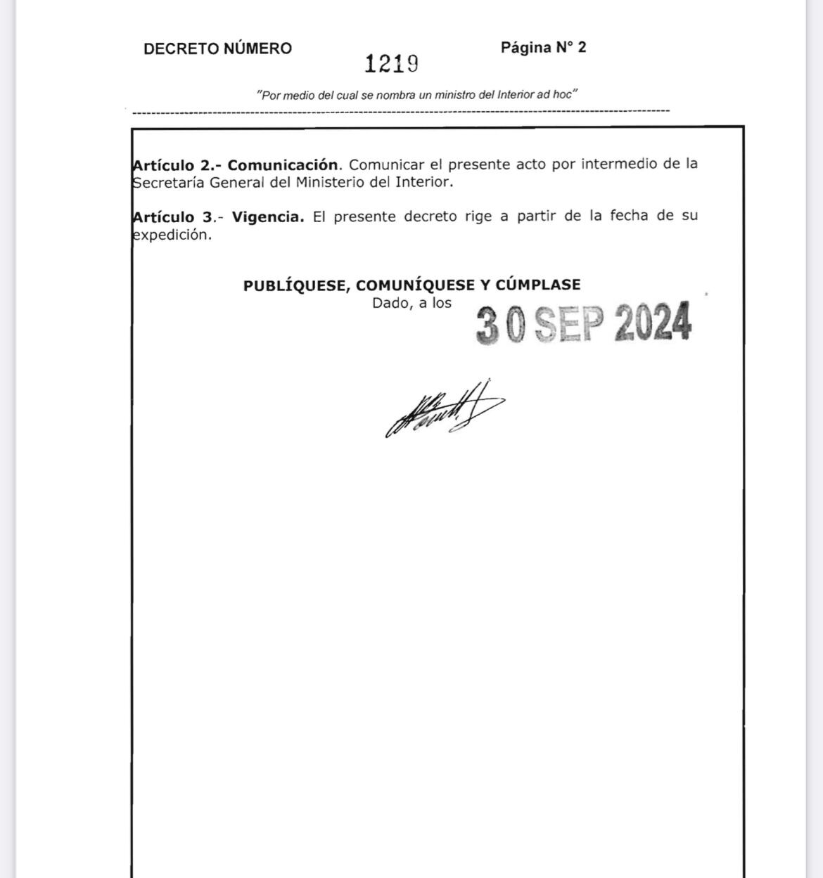 Decreto impedimento Juan Fernando Cristo