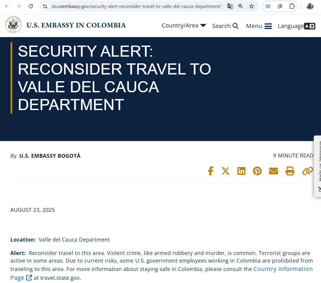 El anuncio fue emitido a través de la página web de la embajada.