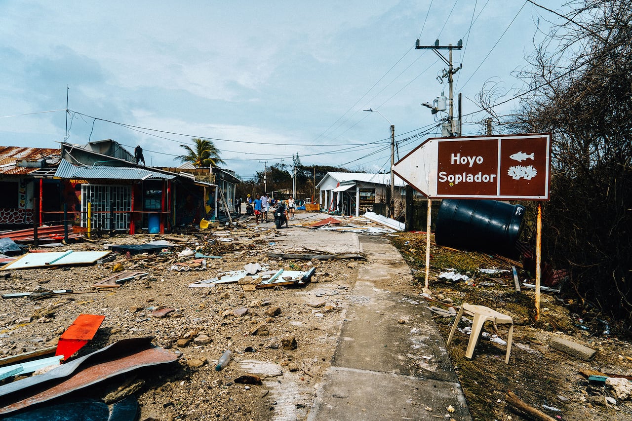 Devastación por el paso del huracán Iota en San Andrés.