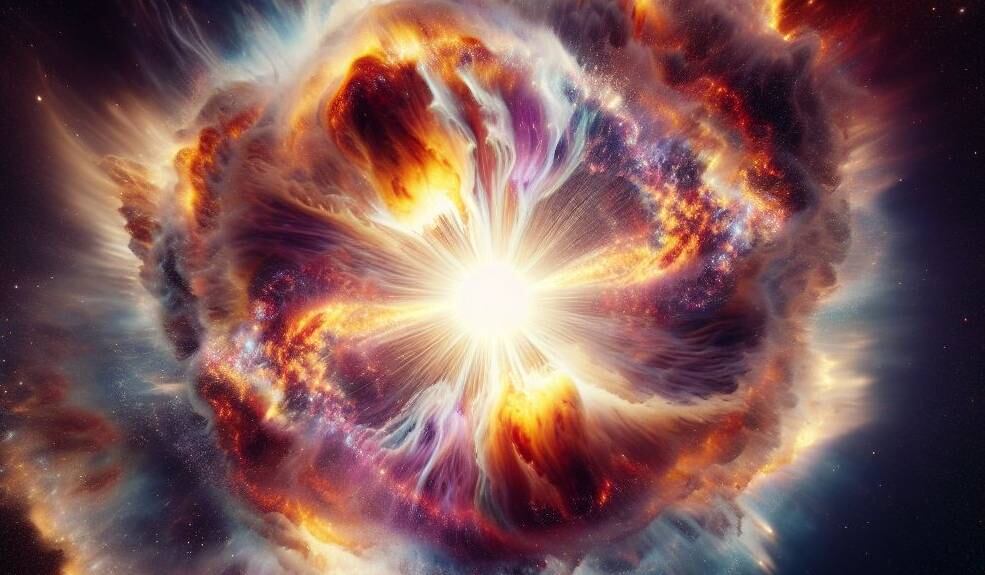 Ilustración creada con IA de una Super Nova