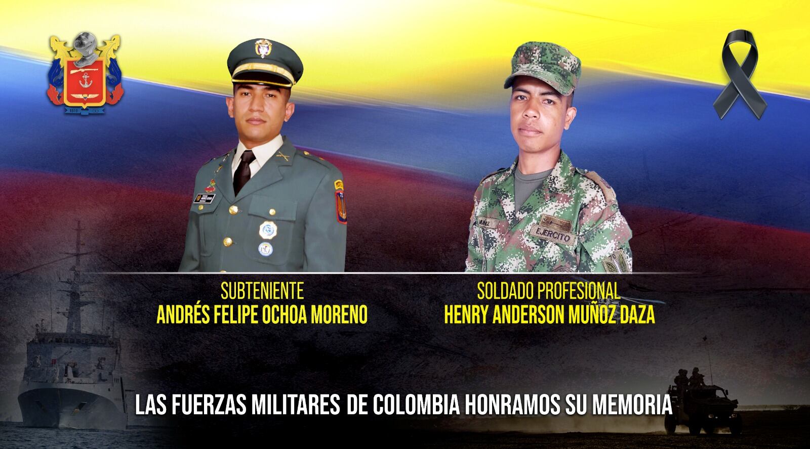 Estos son los dos militares asesinados por las disidencias de las Farc que buscan acuerdos de paz con el gobierno.