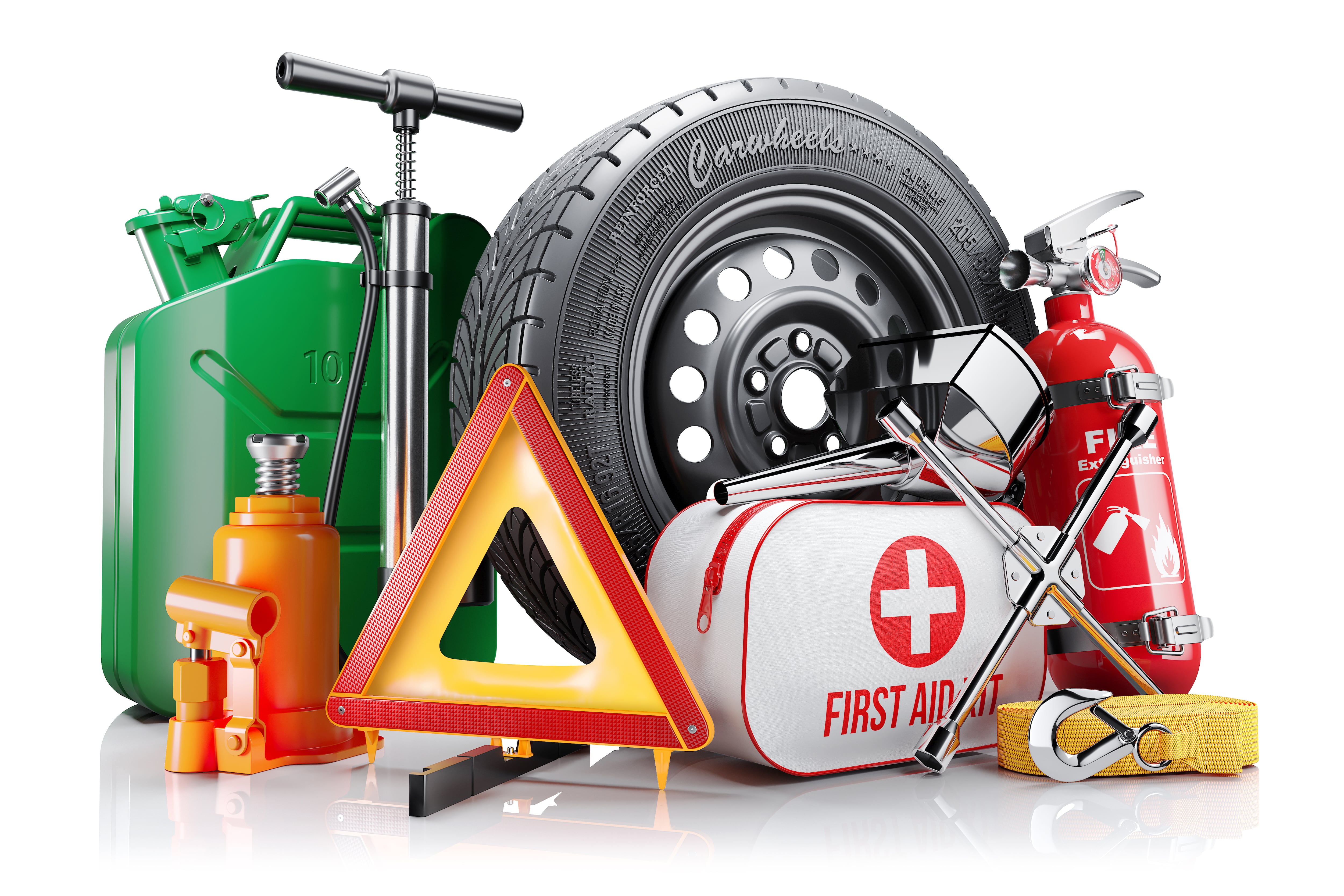 Extintor, linterna, llanta de repuesto y botiquín hacen parte de los elementos obligatorios para circular en Colombia.