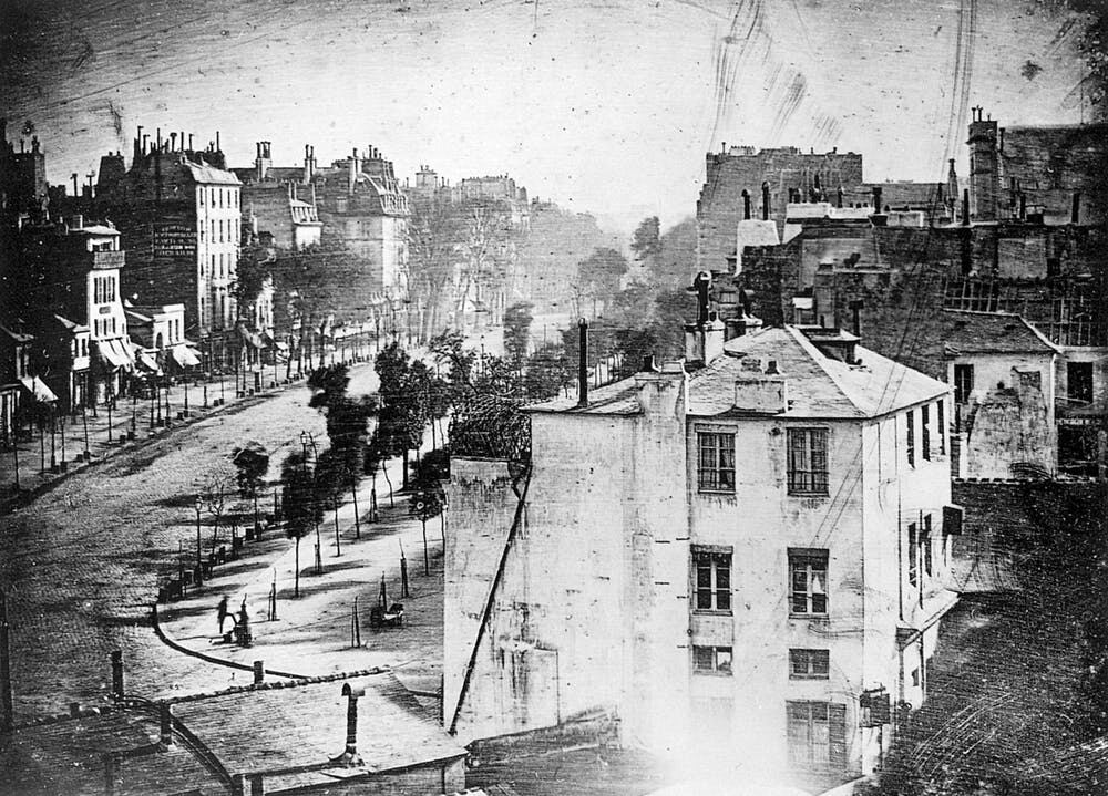 Fotografía del Boulevard du Temple de Daguerre. Wikimedia Commons