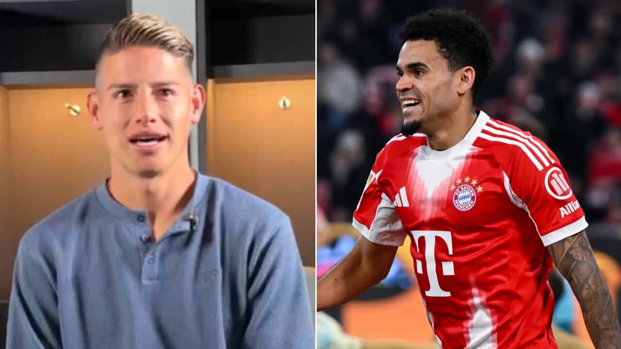 James Rodríguez felicitó a Luis Díaz por su actuación estelar en el partido del Bayern Múnich.