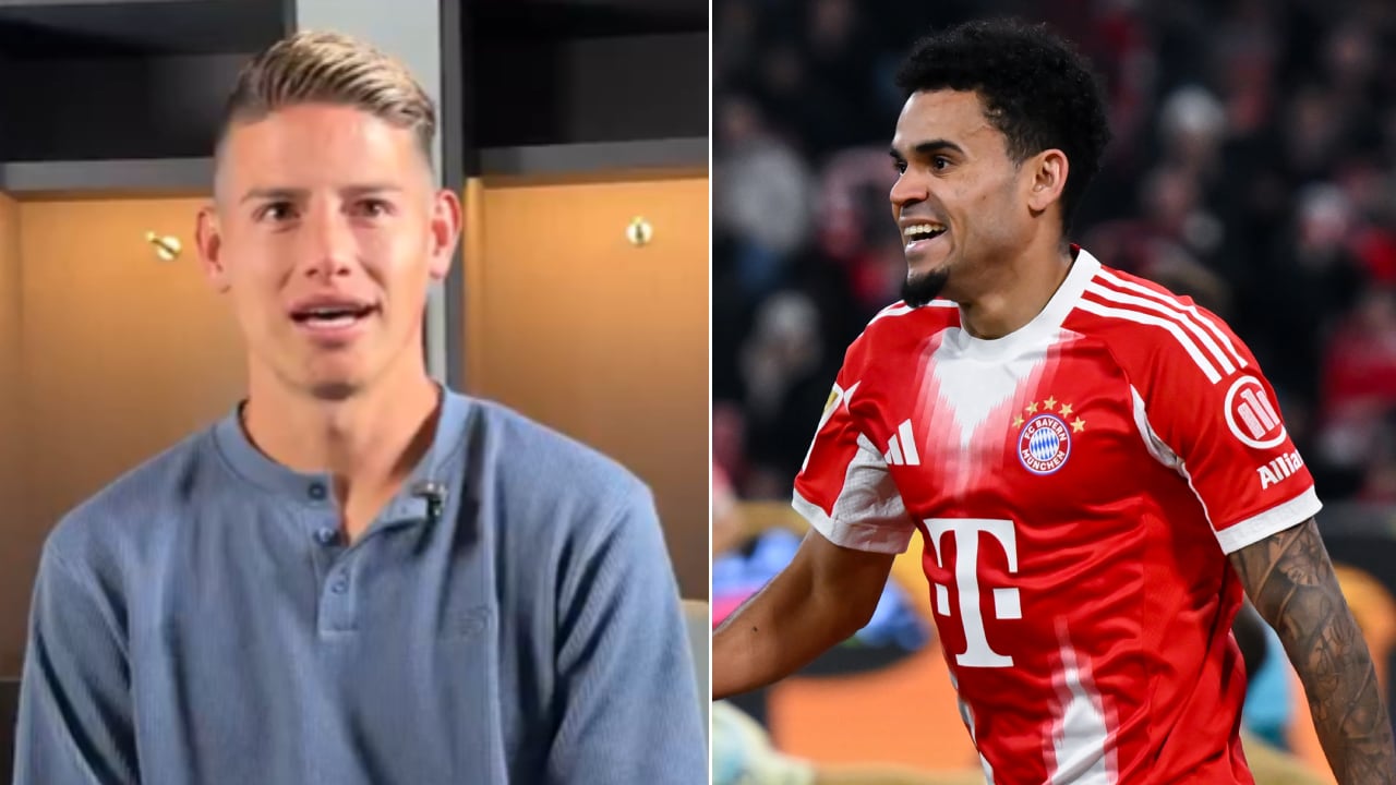 James Rodríguez felicitó a Luis Díaz por su actuación estelar en el partido del Bayern Múnich