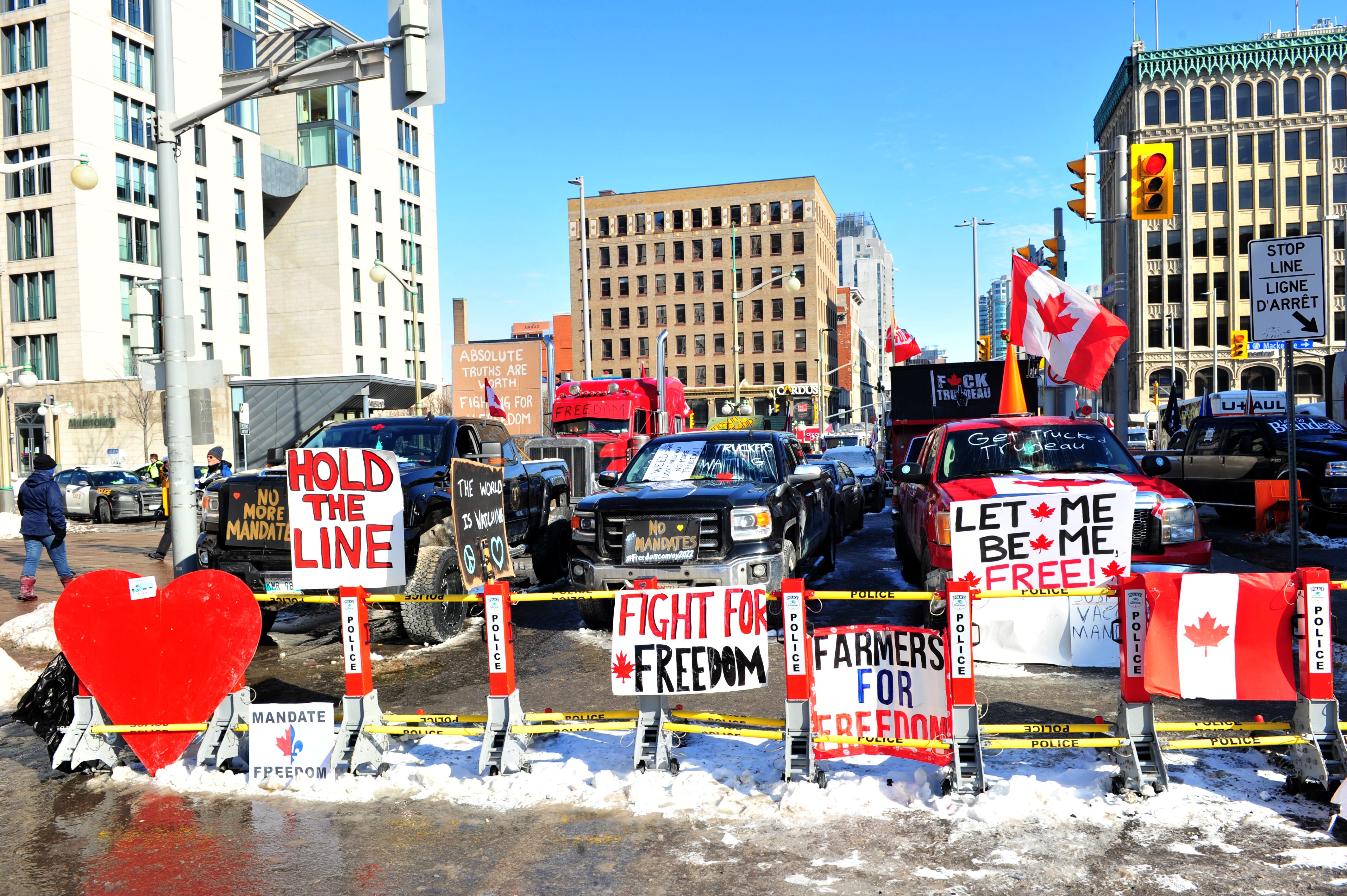 Las manifestaciones del "Convoy de la Libertad" comenzaron el 29 de enero.