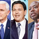 Trump, una de Mike Pence, Ron DeSantis y Tim Scott