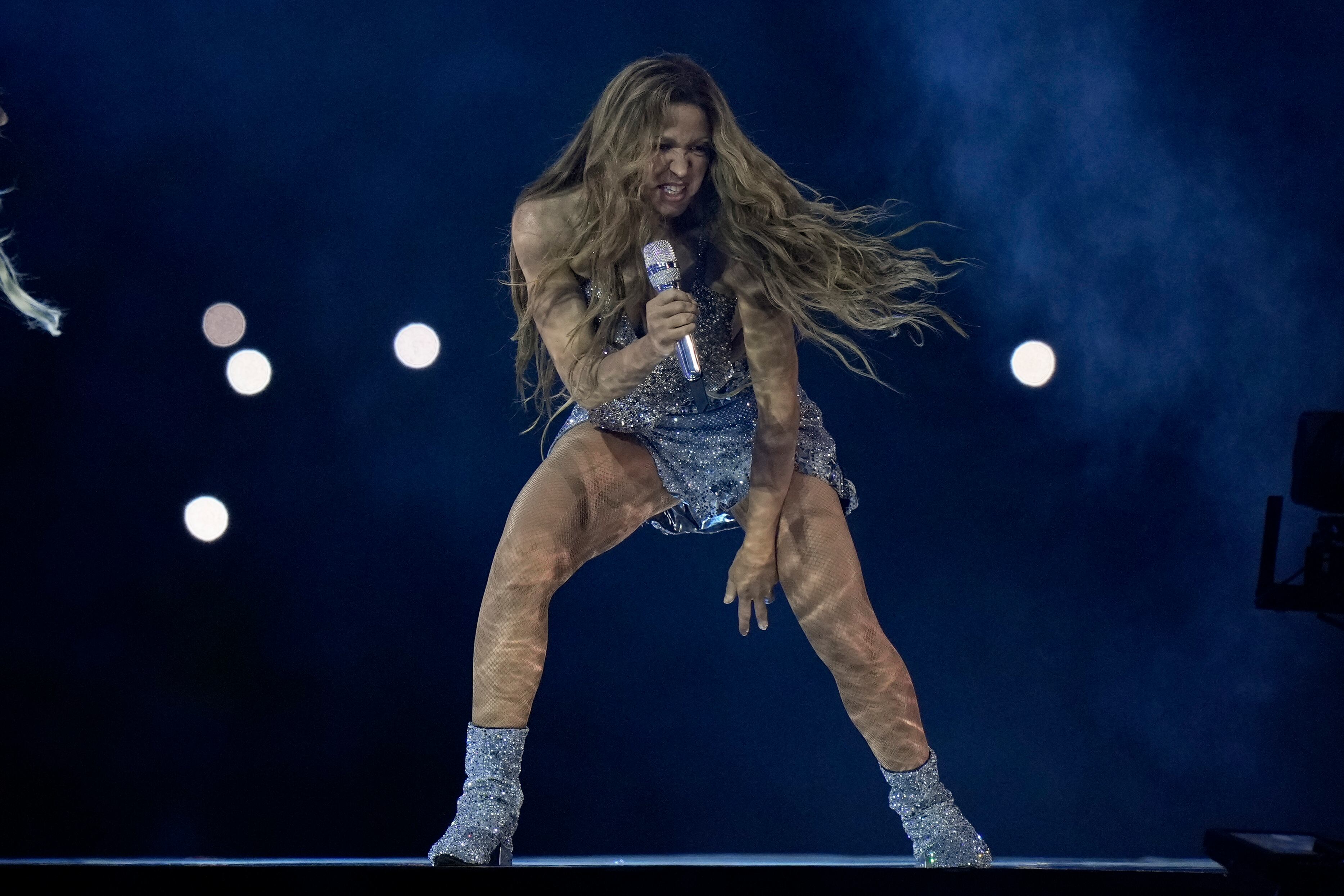 Colombian singer Shakira performs at halftime of the Copa America