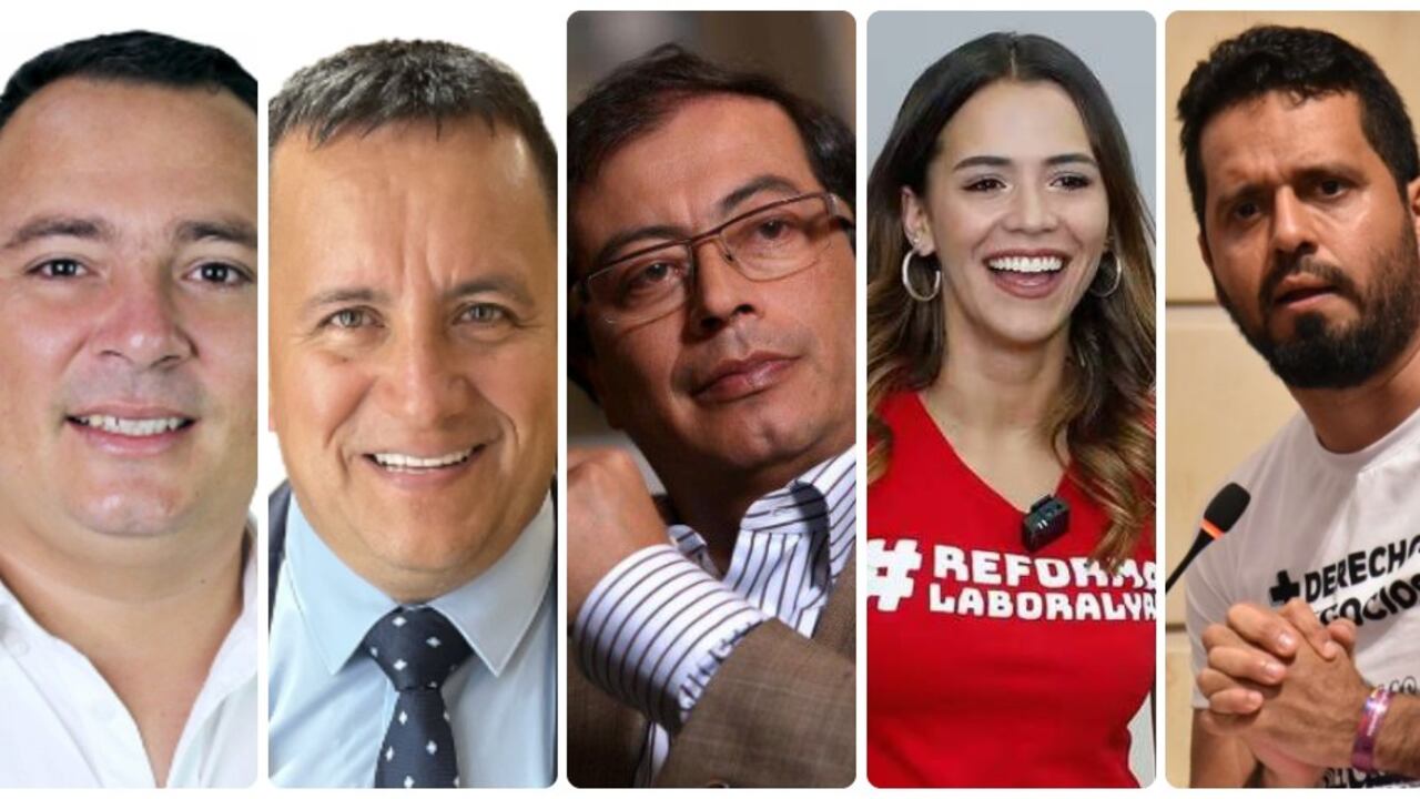 Camilo Ávila, Jorge Quevedo, Gustavo Petro, Mafe Carrascal y Alfredo Mondragón.