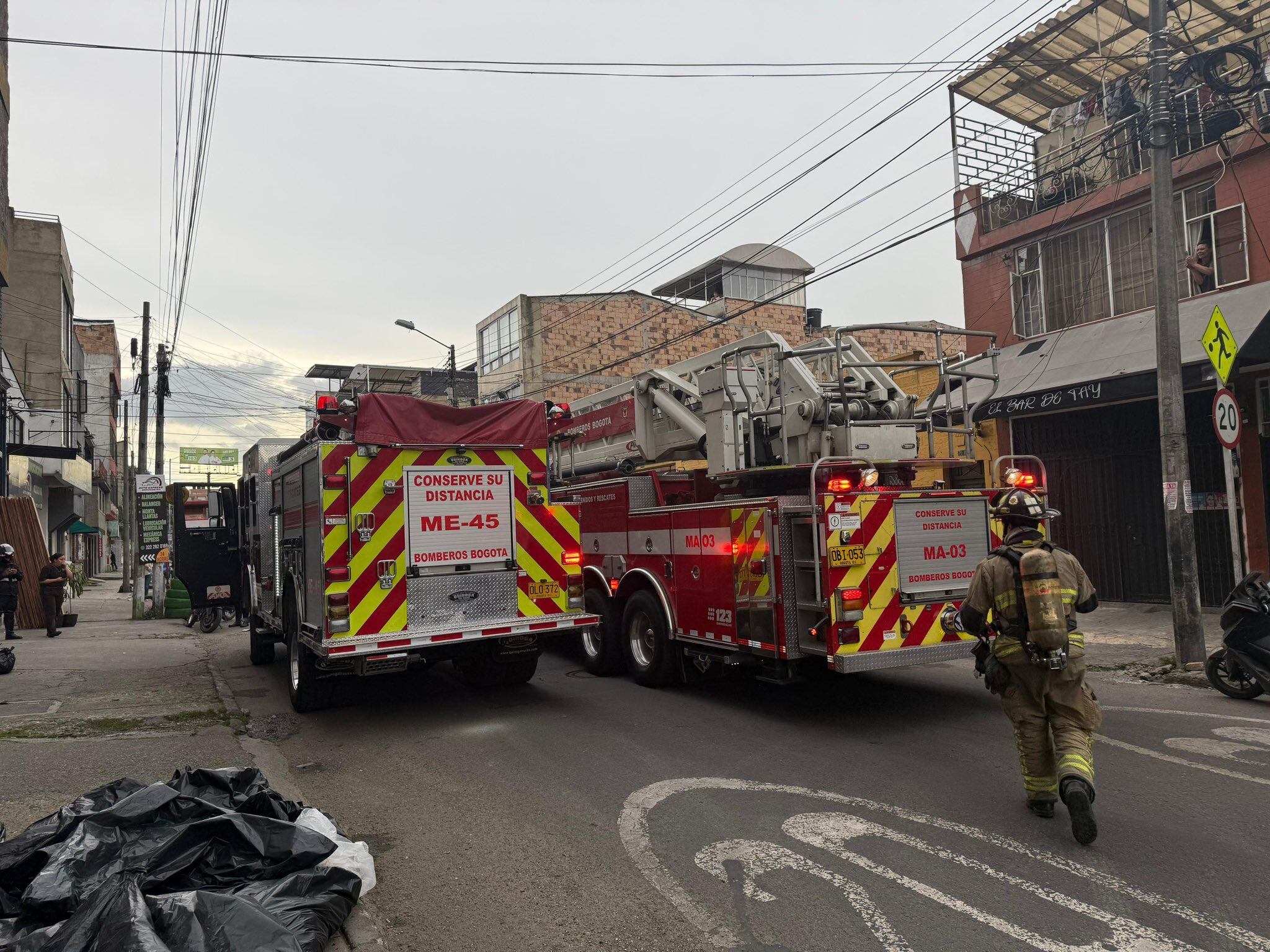 Incendio en la localidad de Barrios Unidos.