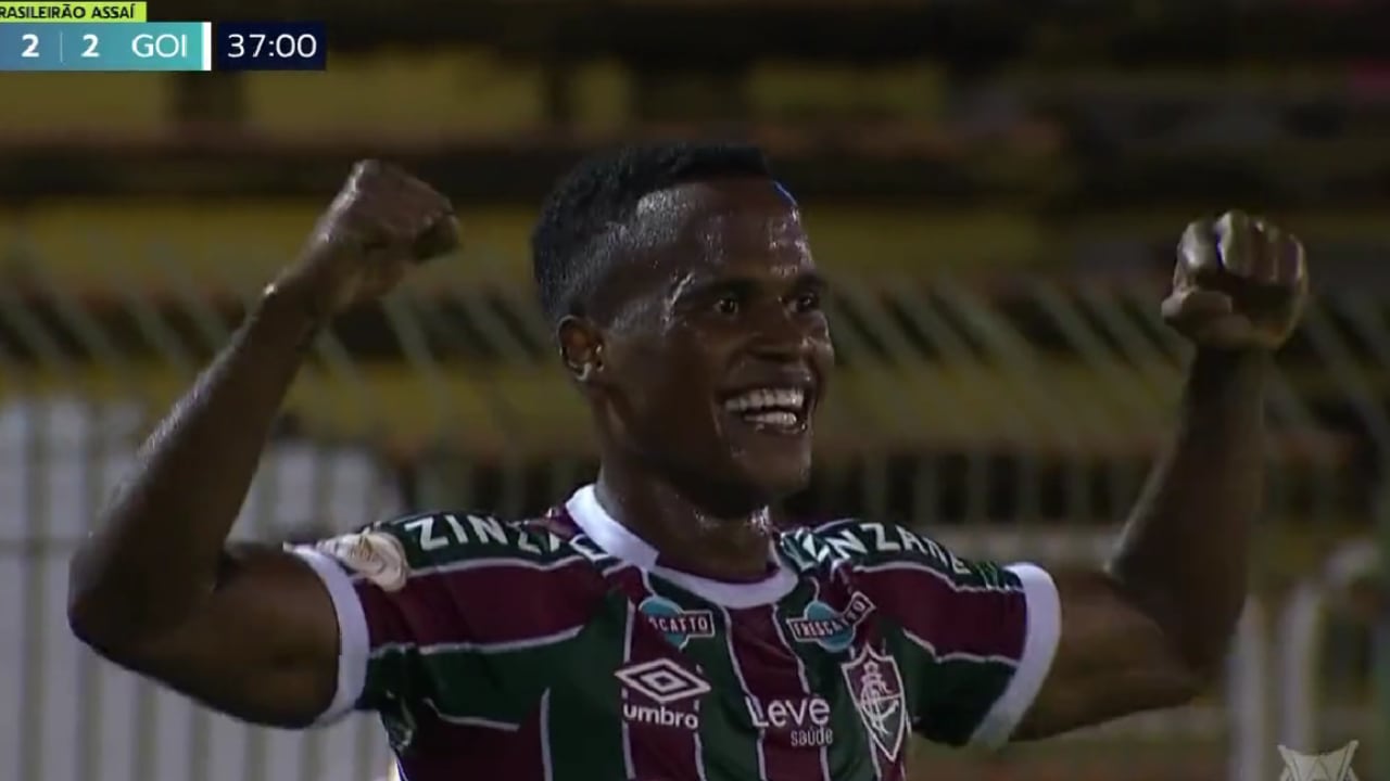 Jhon Arias celebró ante Goiás en el Brasileirao