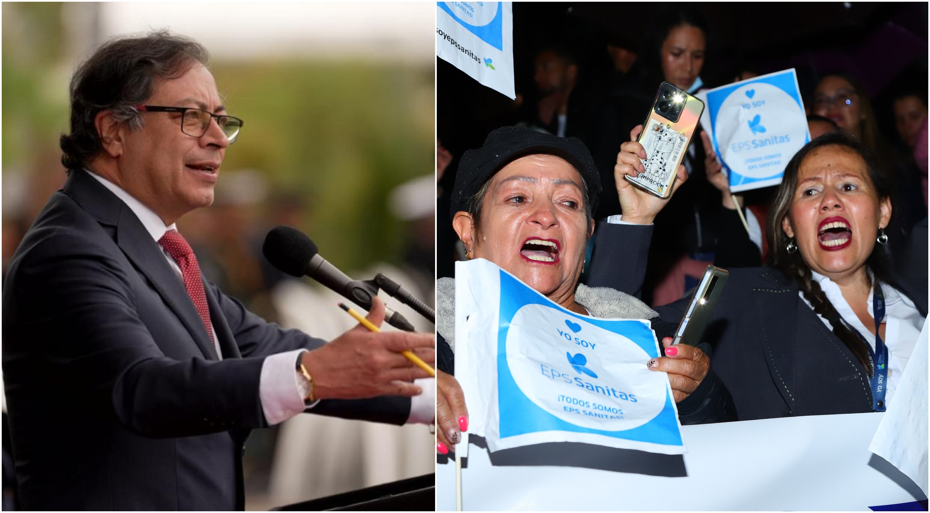 Presidente Gustavo Petro y funcionarios de Sanitas