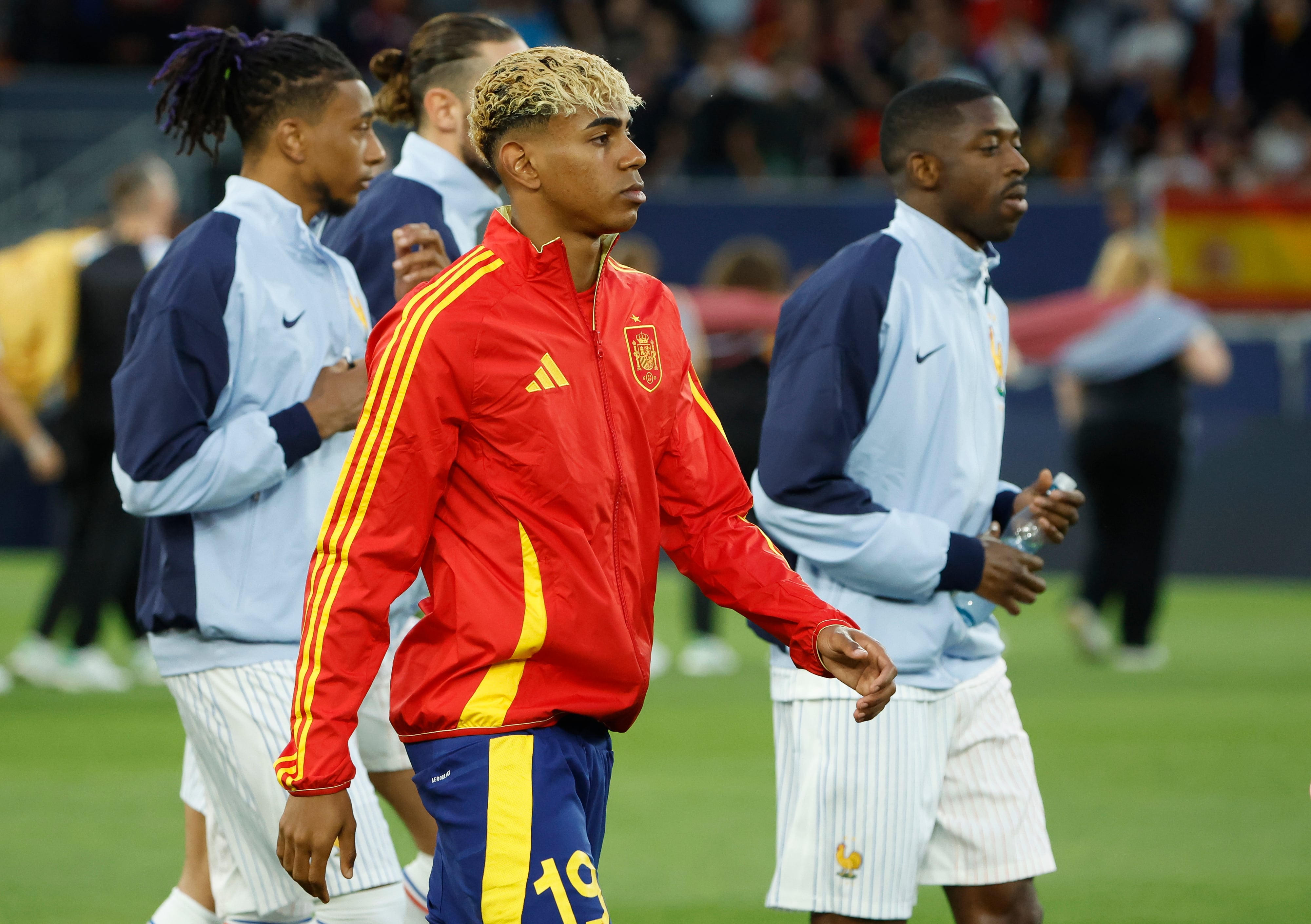 Lamine Yamal y Ousmane Dembélé en un duelo entre España y Francia