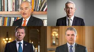 Andrés Pastrana, Álvaro Uribe, Juan Manuel Santos e Iván Duque