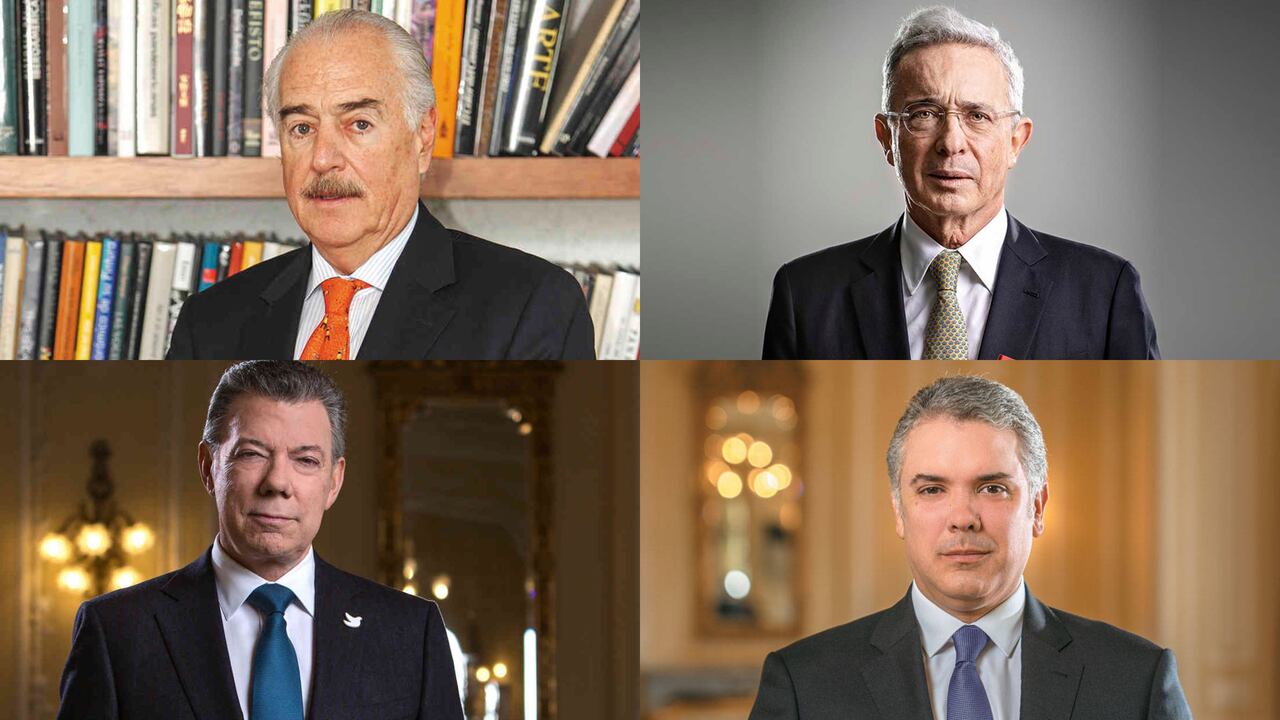 Andrés Pastrana, Álvaro Uribe, Juan Manuel Santos e Iván Duque