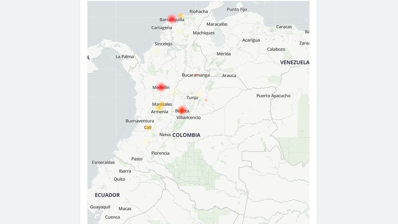 El portal Downdetector presenta un mapa sobre la caída de los servicios de Microsoft en Estados Unidos.