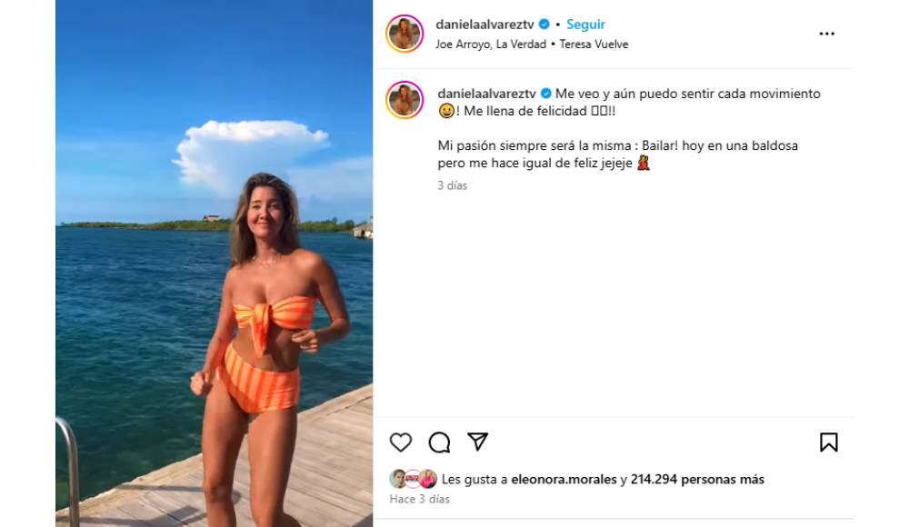 Daniella Álvarez mostró un recuerdo de su cuerpo antes de un doloroso momento que vivió.