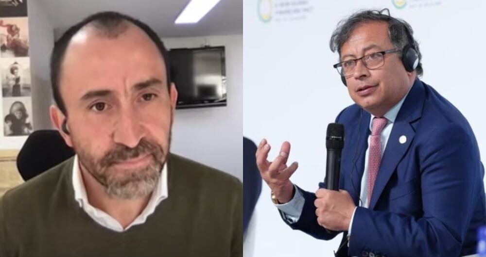 De izquierda a derecha: el estratega digital Diego Santos y el presidente Gustavo Petro.