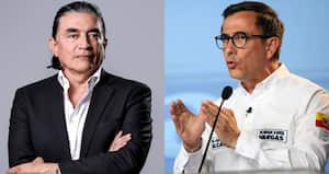 De izquierda a derecha: Gustavo Bolívar y Jorge Luis Vargas
